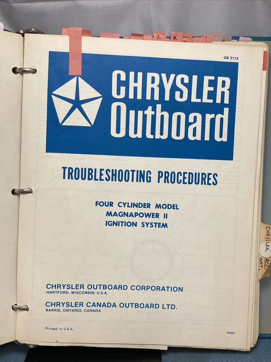 CHRYSLER OUTBOARD OB1100-OB1920, OB2033-OB2900, OB3171-OB3206 PARTS CATALOGS