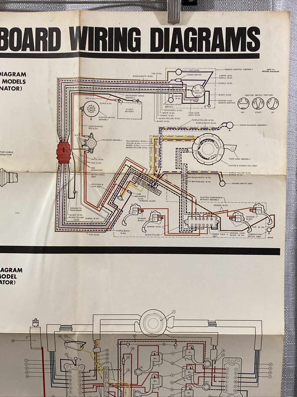 JOHNSON 1976 WIRING DIAGRAM 85,115,135 AND 200 HP/HP V-6 MODELS WITH ALTERNATOR