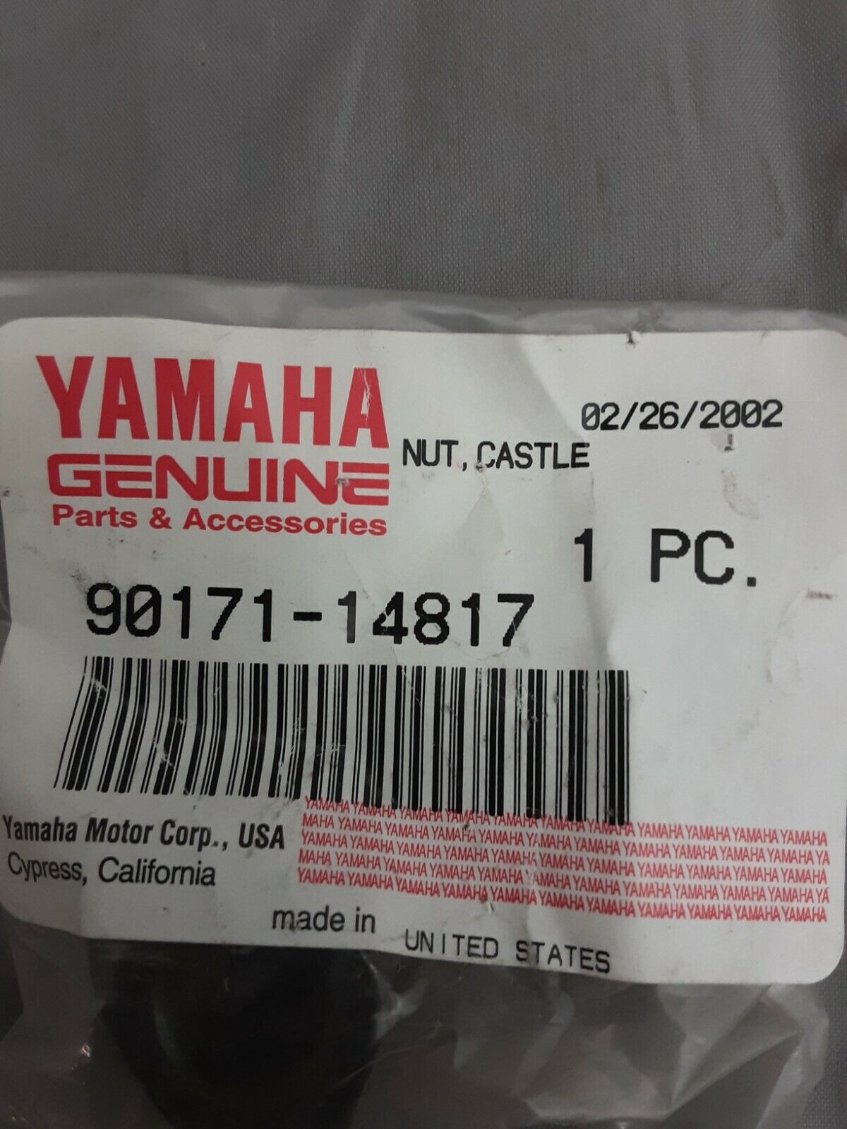 NEW GENUINE YAMAHA 90171-14817 NUT, CASTLE BEAR TRACKER YFM250