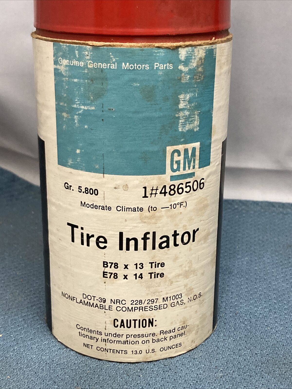 GENIUNE GM 486506 TIRE INFLATOR B78 X 13 TIRE AND E78 X 14 TIRE GR.5.800