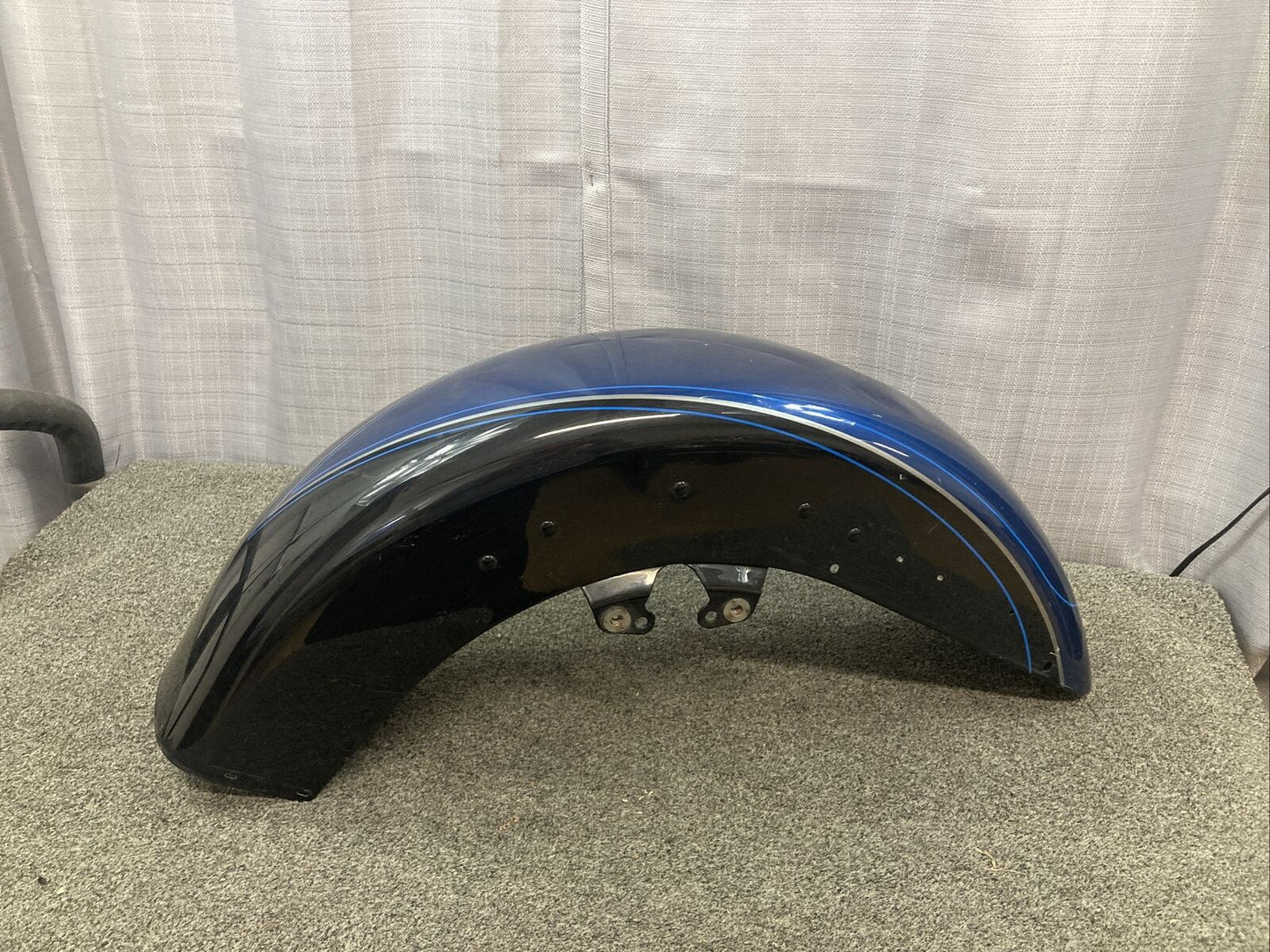 USED HARLEY DAVIDSON 58900328EEM FRONT FENDER, BLACK/BLUE w/dent see photos.