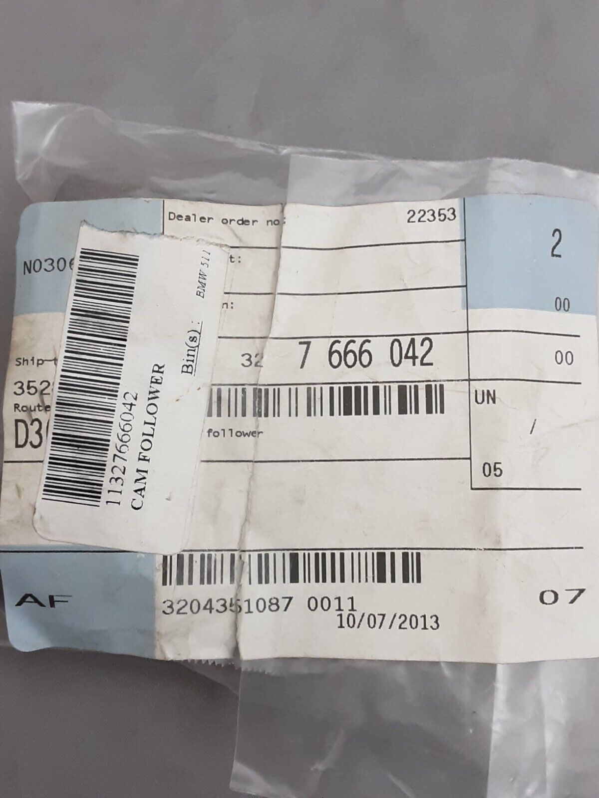 NEW GENUINE BMW 11327666042 CAM FOLLOWER 2.50MM K100RS K1100RS K1100LT K1200RS