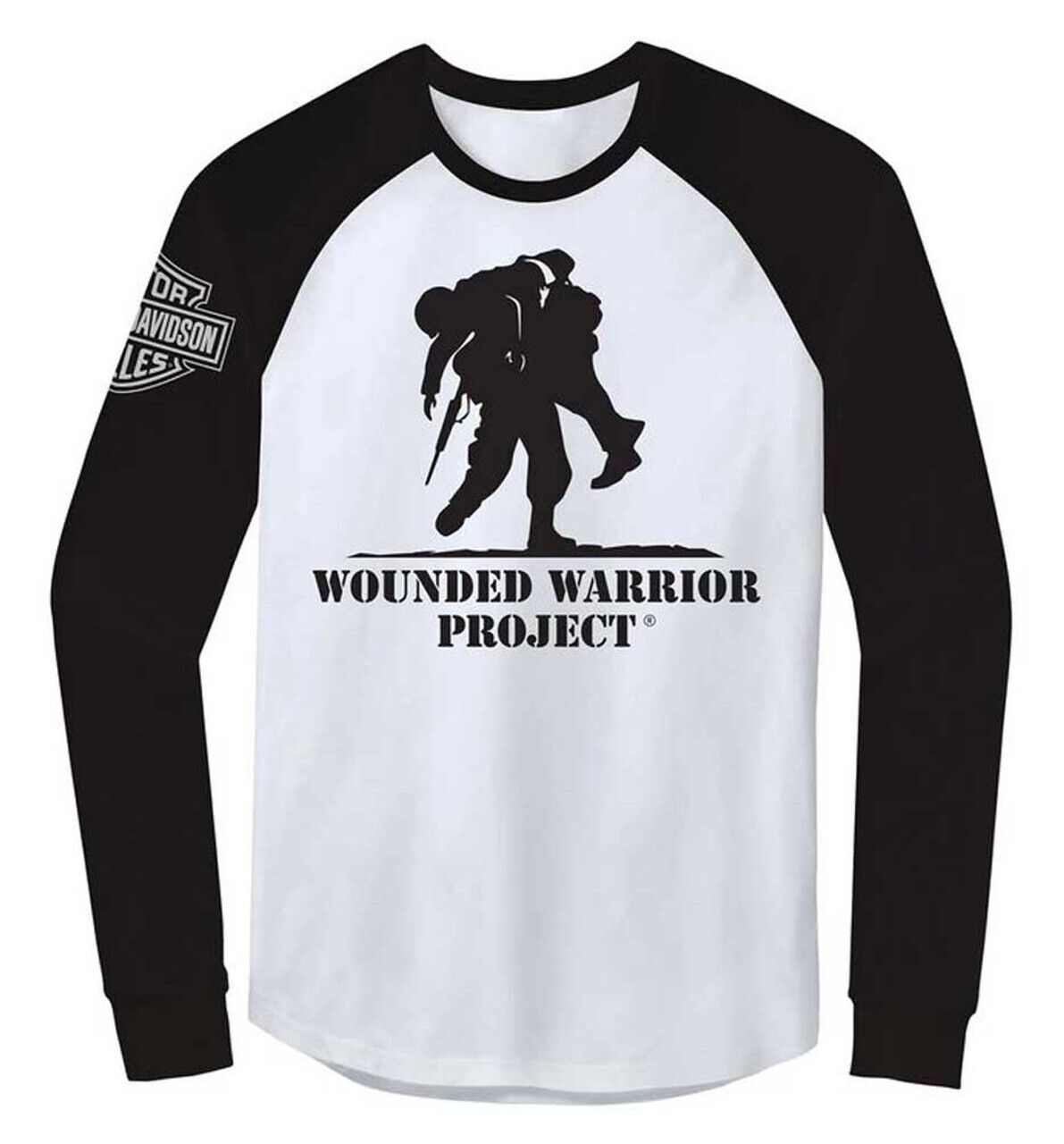 NEW GENUINE HARLEY DAVIDSON 96358-22VM MEN'S SMALL TEE KNIT WWP WHITE/BLACK