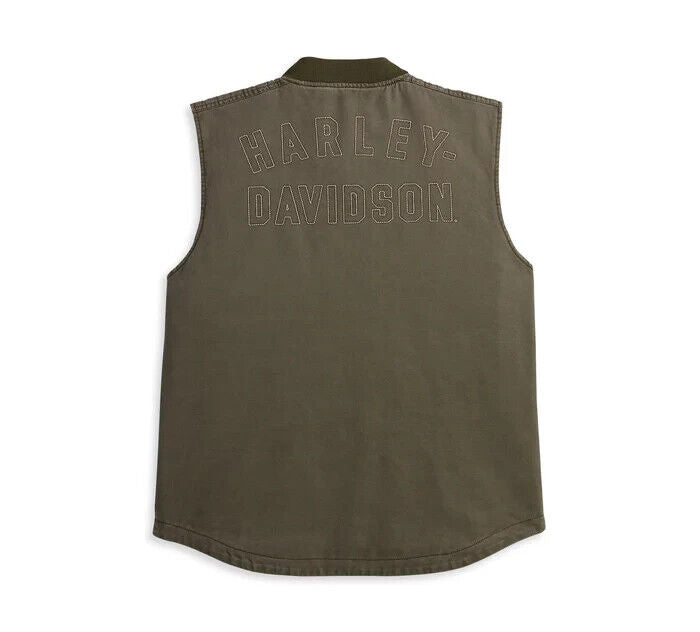 NEW GENUINE HARLEY DAVIDSON 97411-23VM MEN'S SMALL VEST WOVEN GREEN