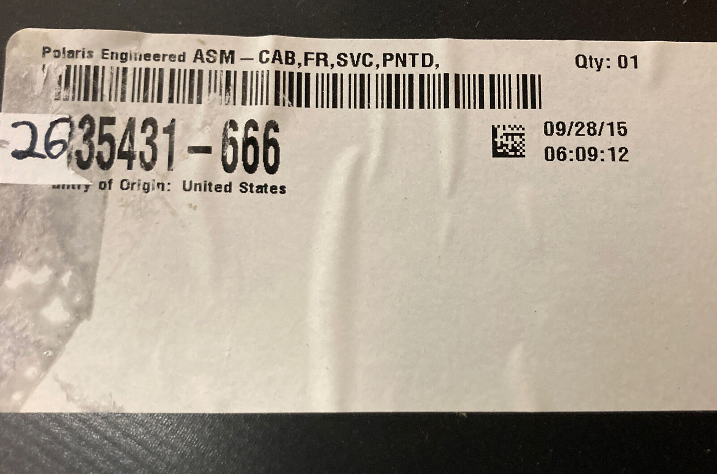 NEW GENUINE POLARIS 2635431-666 ASM-CAB, FR, SVC, PNTD, BLK PEARL