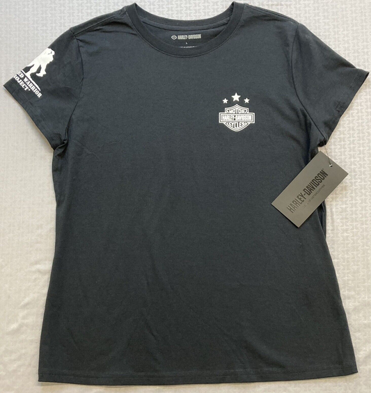 NEW HARLEY DAVIDSON 96469-22VW Women's Wounded Warrior Project Hero Tee Black L