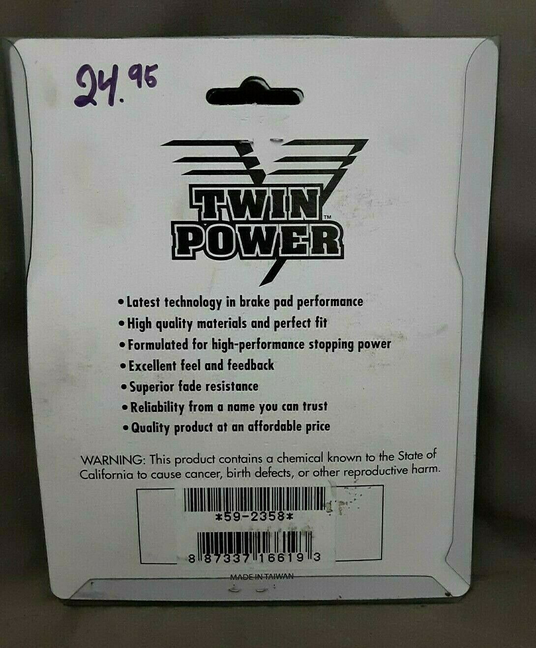 Twin Power 59-2358 Performance Brake Pads for Harley Davidson F104 03