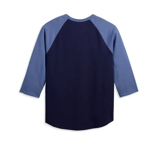 NEW GENUINE HARLEY DAVIDSON 96078-23VM MEN'S XLARGE TEE KNIT BLUE COLORBLOCK
