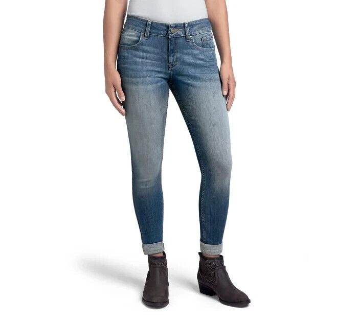 NEW GENUINE HARLEY DAVIDSON 99245-19VW Women's Skinny Mid-Rise Jeans SIZE 28