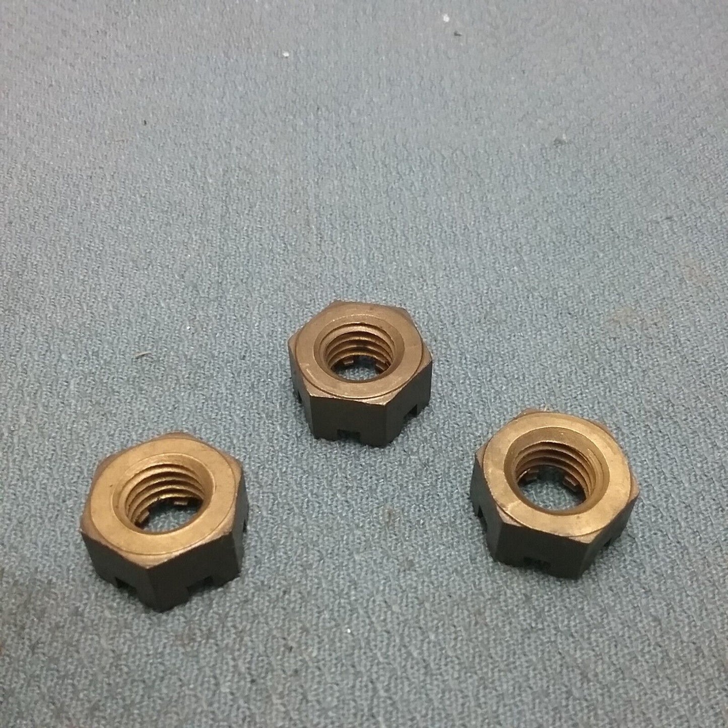 QTY. 3 BRASS CASTLE NUTS 3/4"