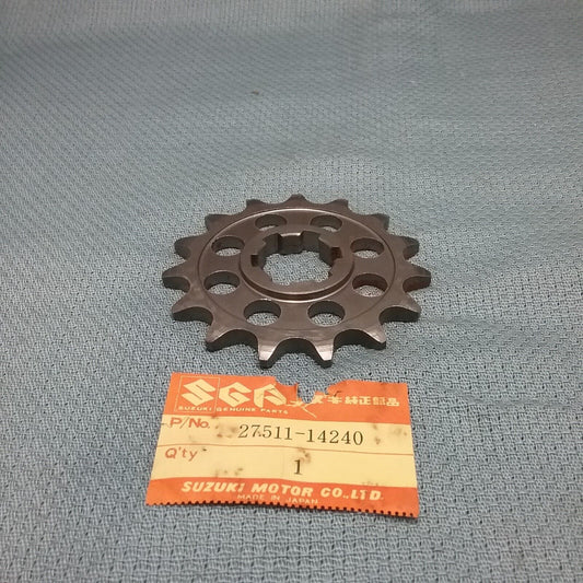 NEW GENUINE SUZUKI 27511-14240 FRONT DRIVE SPROCKET, 15T
