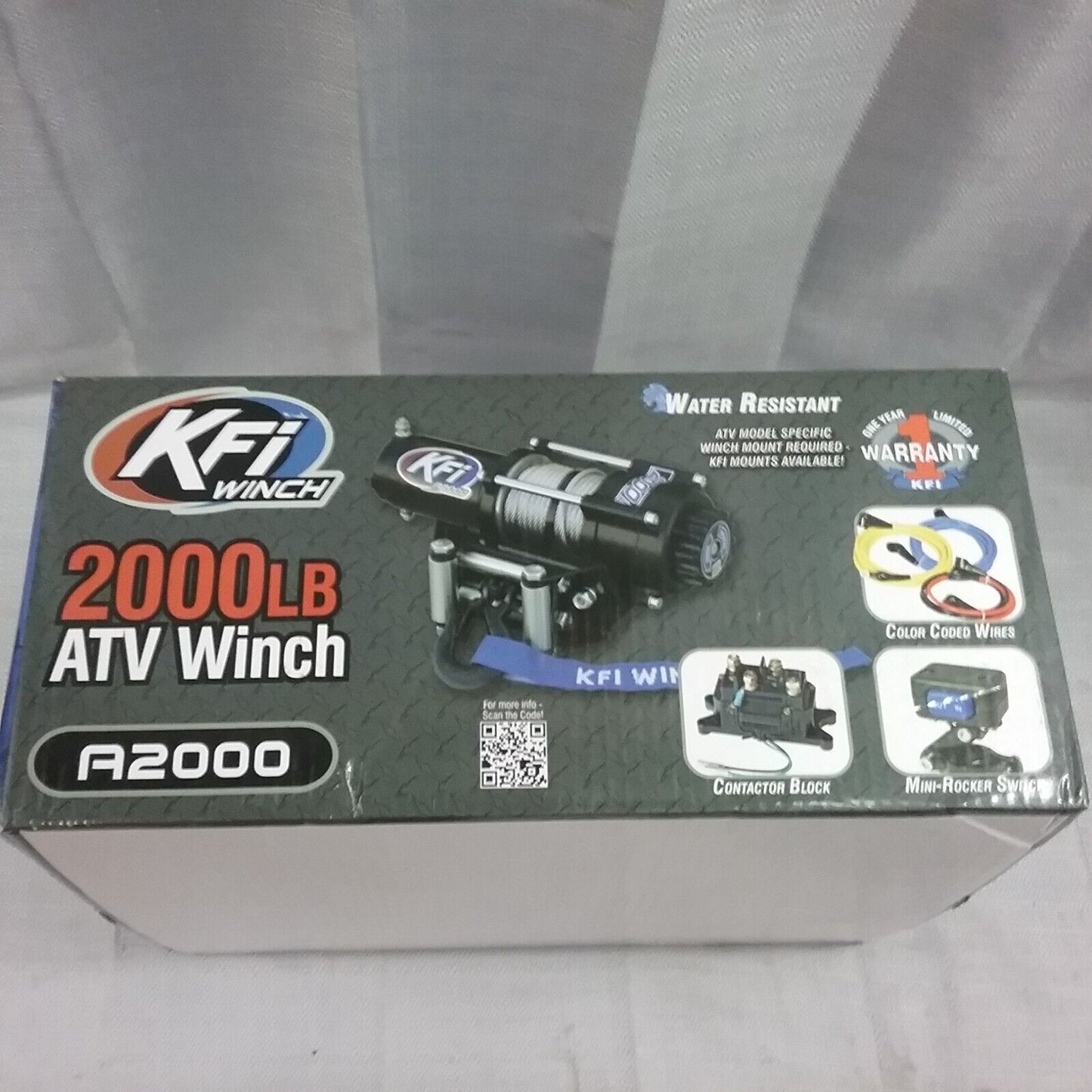 NEW KFI A2000 ATV Series Winch Black 2000 lb.