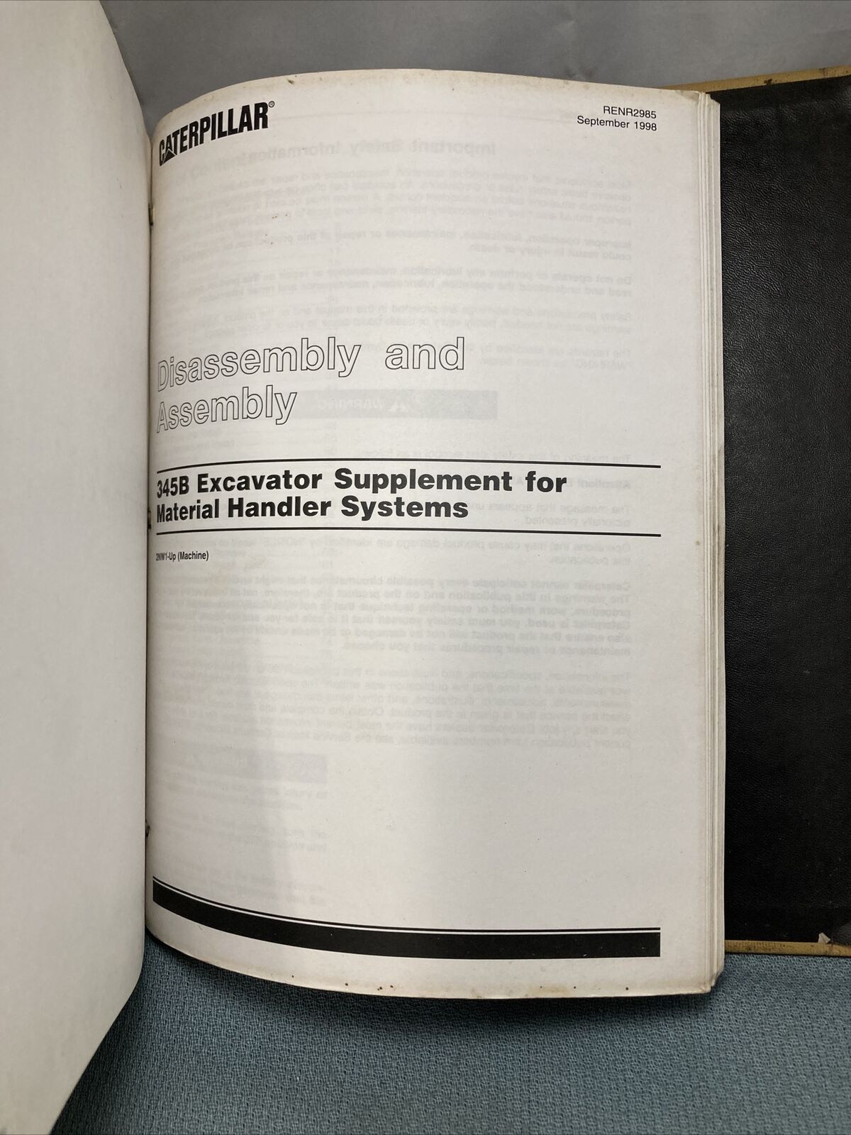 GENUINE CAT/CATERPILLAR SENR1925 SERVICE MANUAL 345B 345B L EXCAVATORS VOLUME II