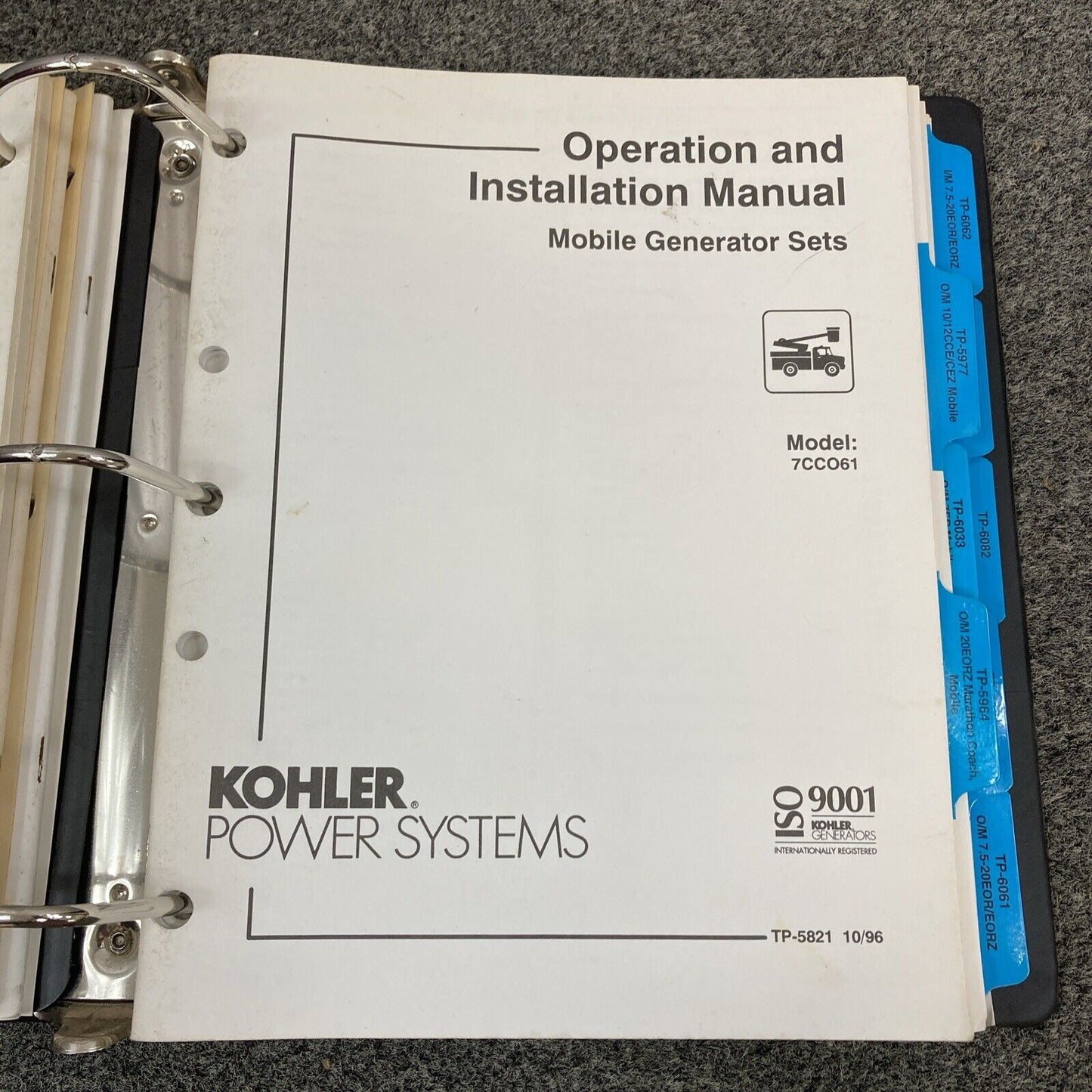 GENUINE KOHLER RV/MOBILE GENERATOR SETS INSTALLATION/OPERATION MANUALS