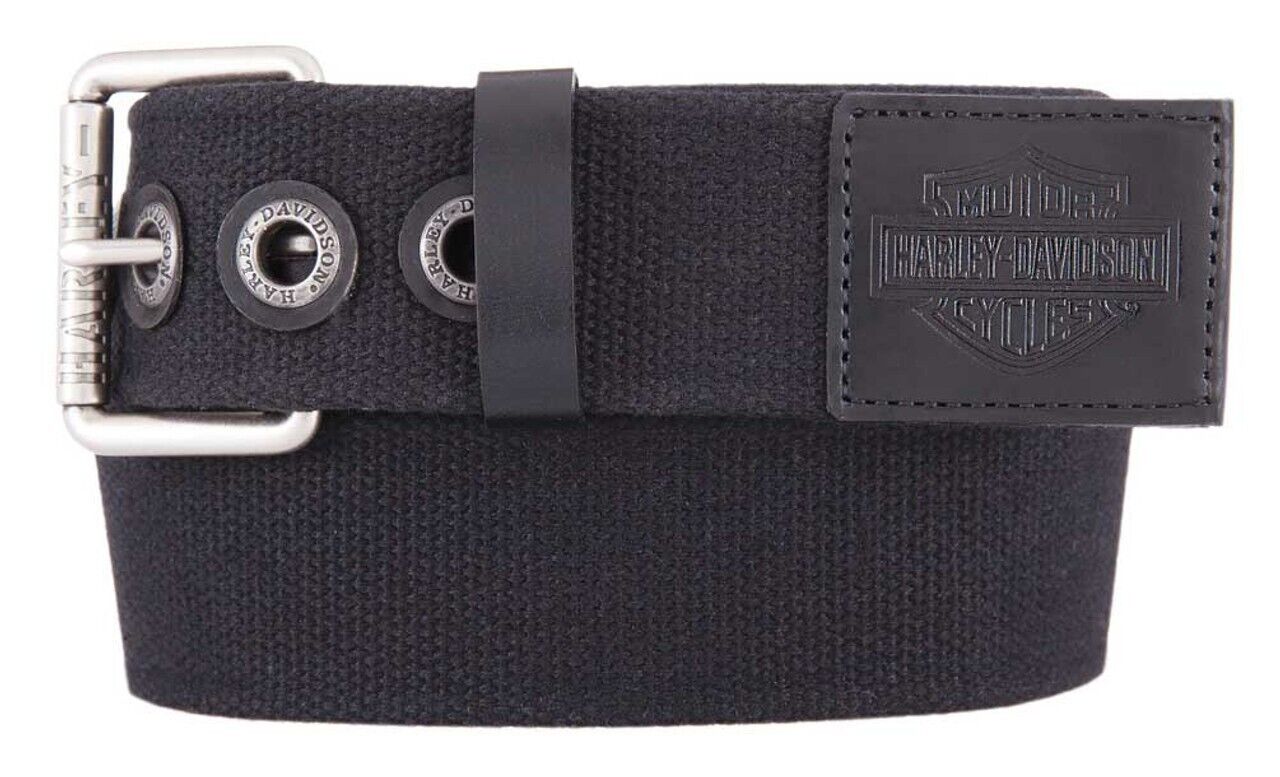 NEW GENUINE HARLEY DAVIDSON HDMBT11534 Men's Bad Manners Leather Trim Belt 38