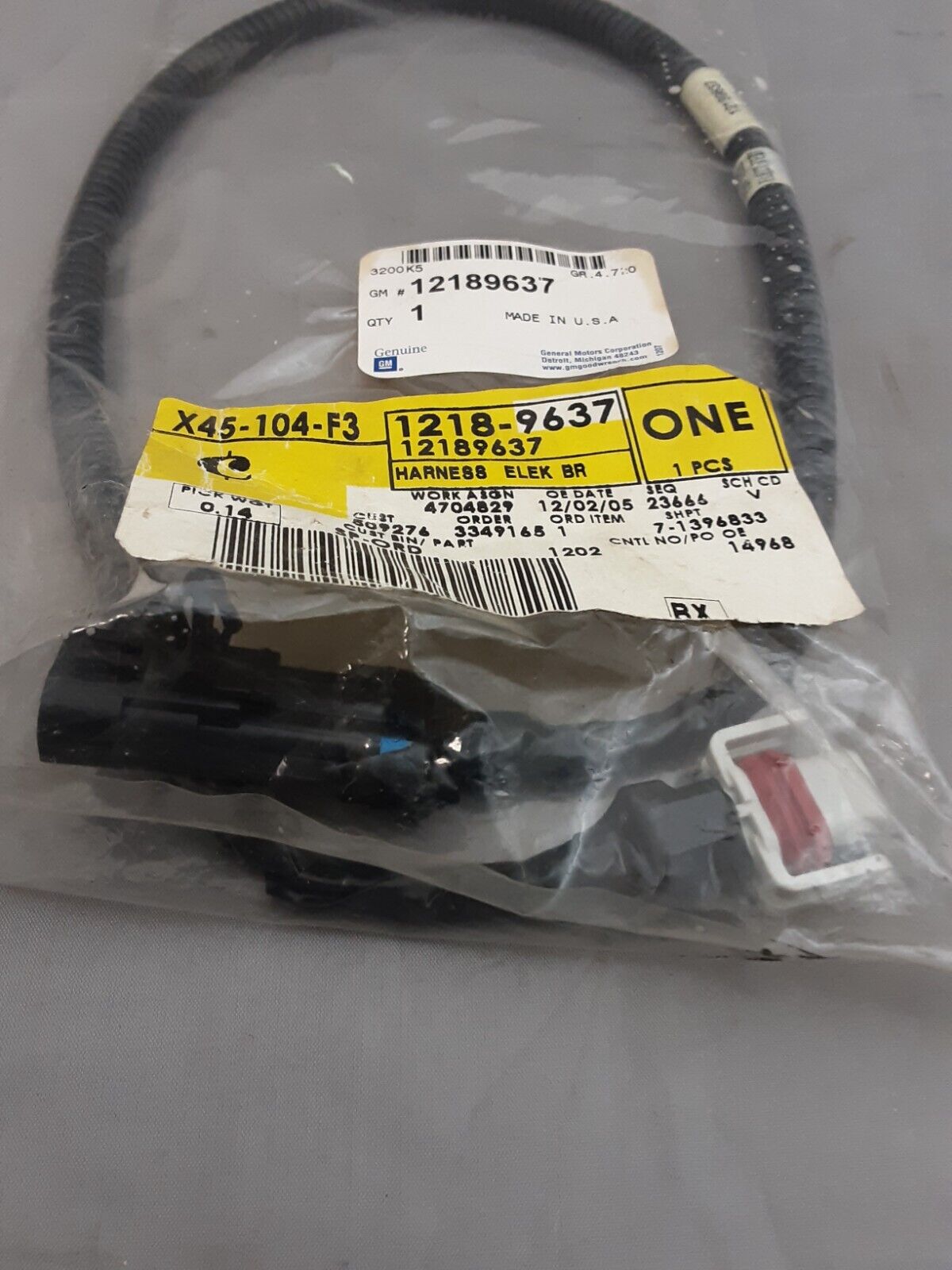 NEW GENUINE GM 12189637 Harness Assembly, Electronic Brake Control Wiring 97-99