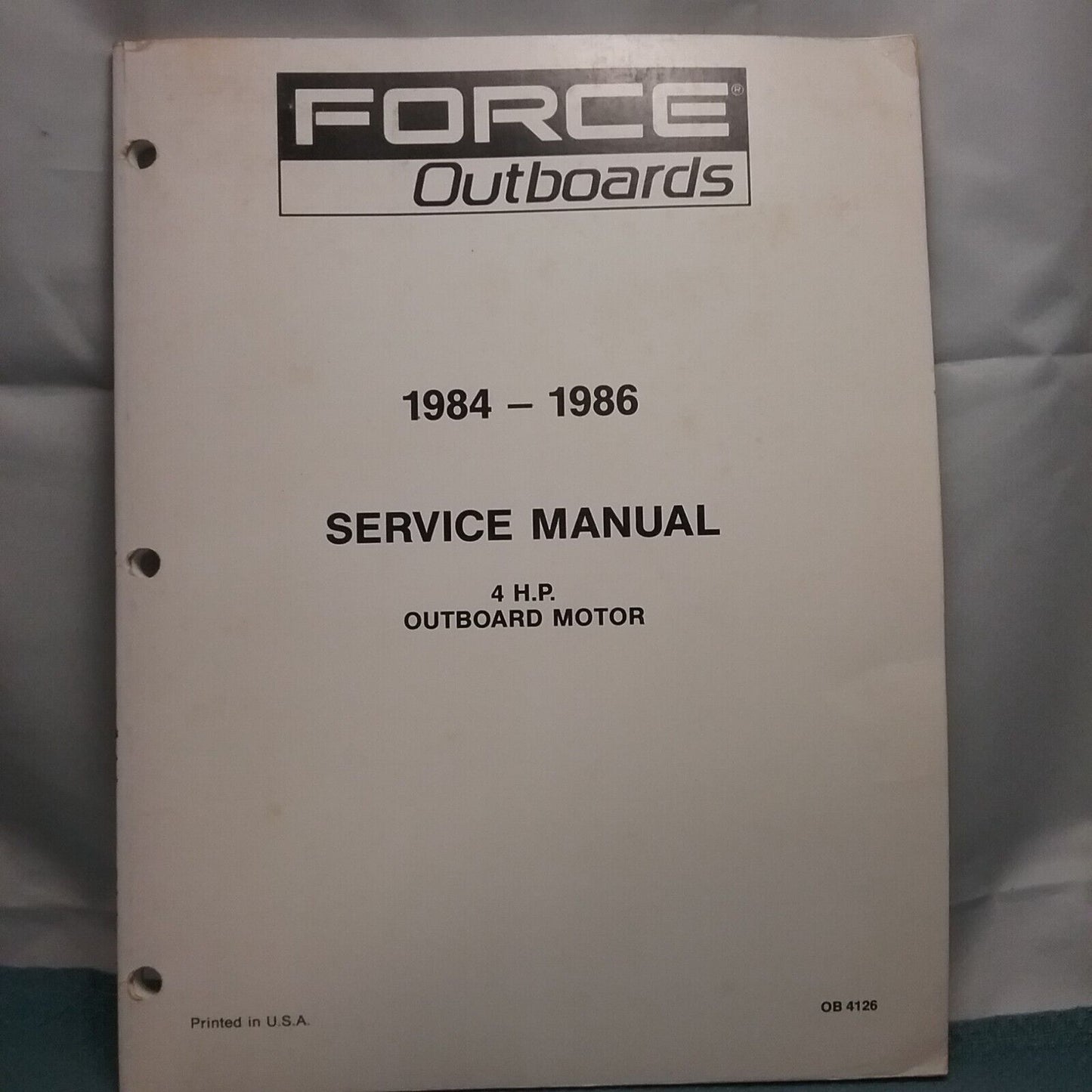 FORCE OUTBOARDS OB4126 SERVICE MANUAL 4 H.P. 1984-1986