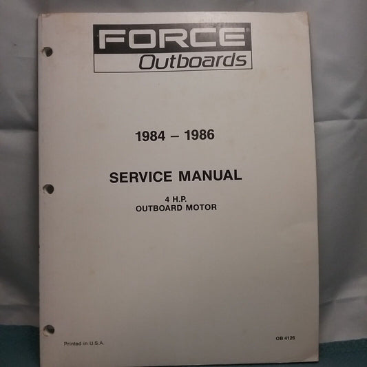 FORCE OUTBOARDS OB4126 SERVICE MANUAL 4 H.P. 1984-1986