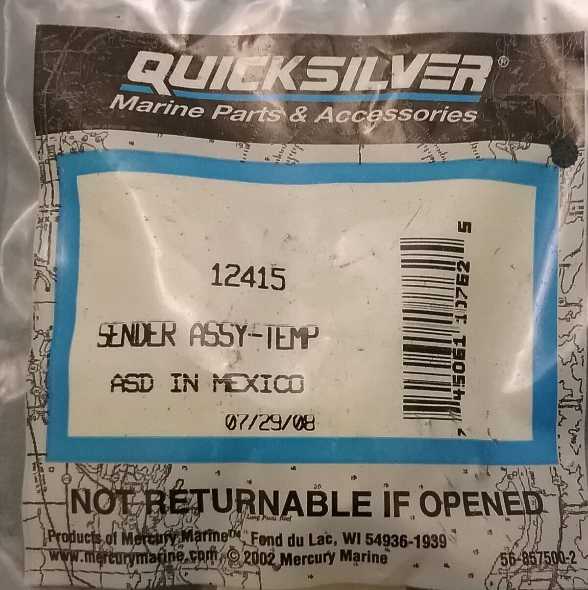 NEW QUICKSILVER 12415 SENDER ASSY-TEMP Force, Mercury Sportjet