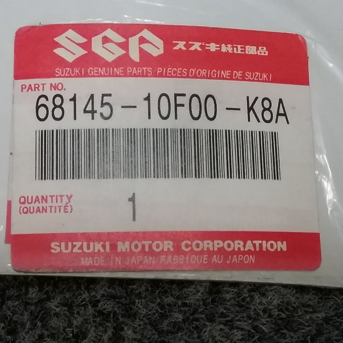 NEW GENUINE SUZUKI 68145-10F00-K8A TAPE, LH