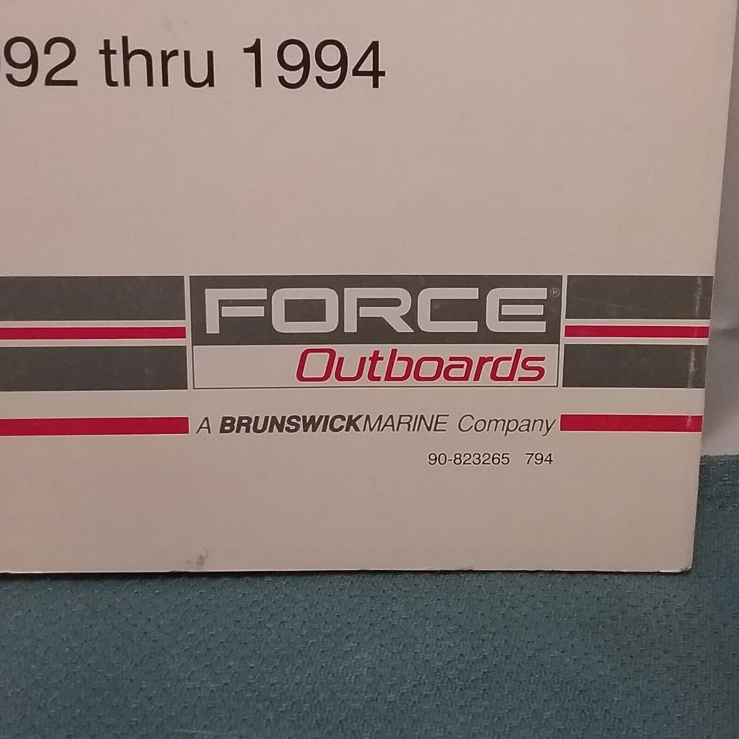 FORCE OUTBOARDS 90-823265 SERVICE MANUAL 40, 50 H.P. 1992-1994