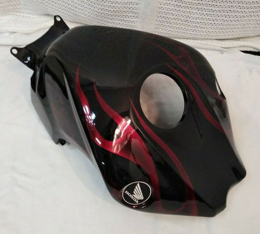NEW HONDA Gas Tank Cover CBR 1000 RR BLACK & CHERRY RED FLAME '08-'11 Fireblade