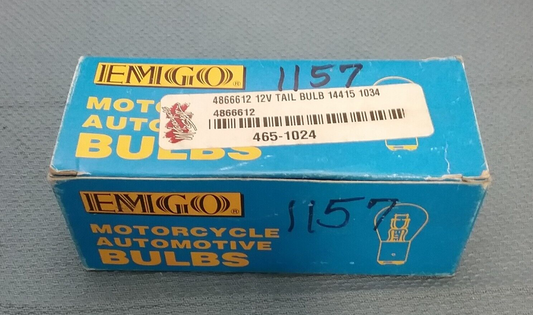 QTY 9 EMGO 48-66612 12V/32/4CP MOTORCYCLE TAIL, STOP BULBS