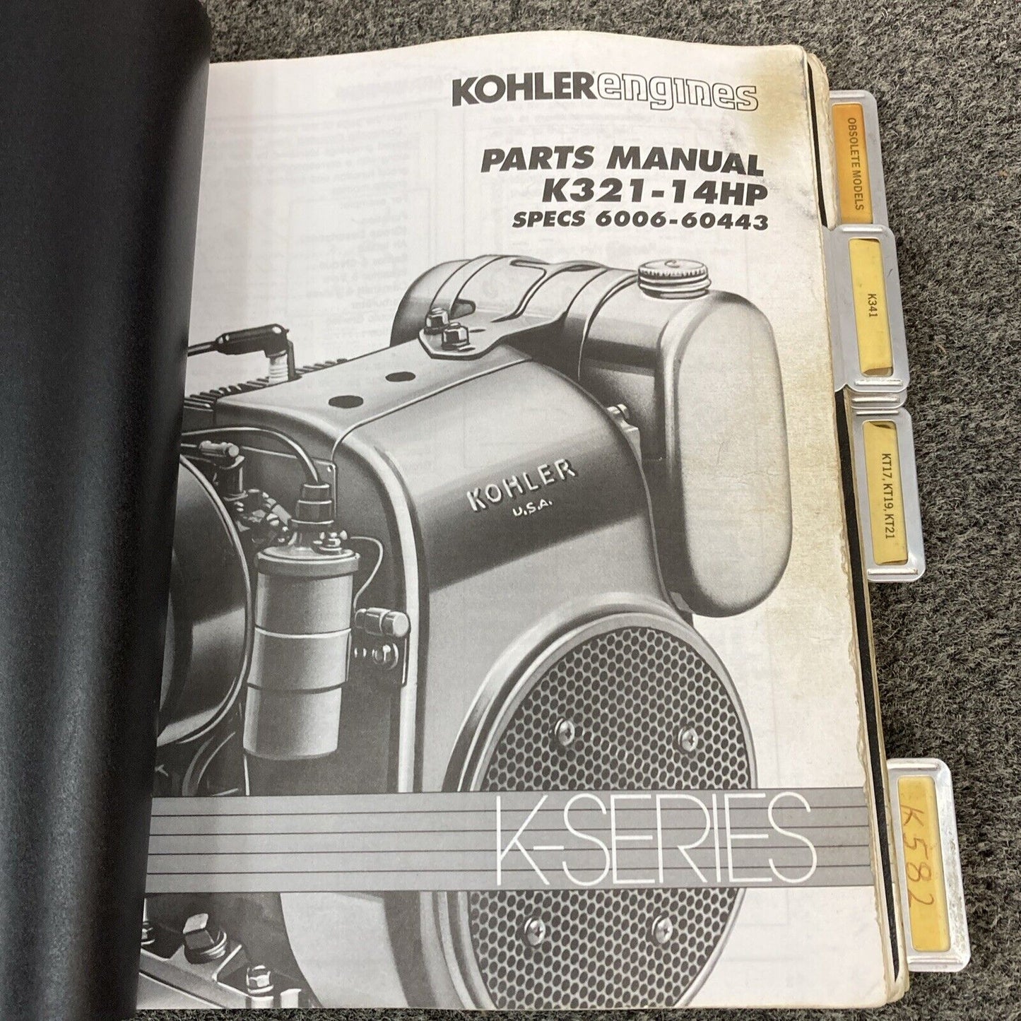 GENUINE KOHLER K-SERIES PARTS MANUALS