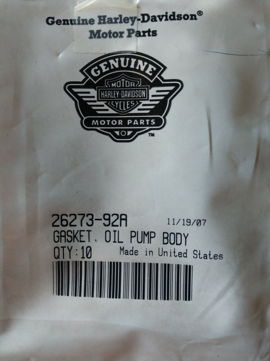 Genuine NEW Harley Davidson Gasket, Oil Pump Body 26273-92A