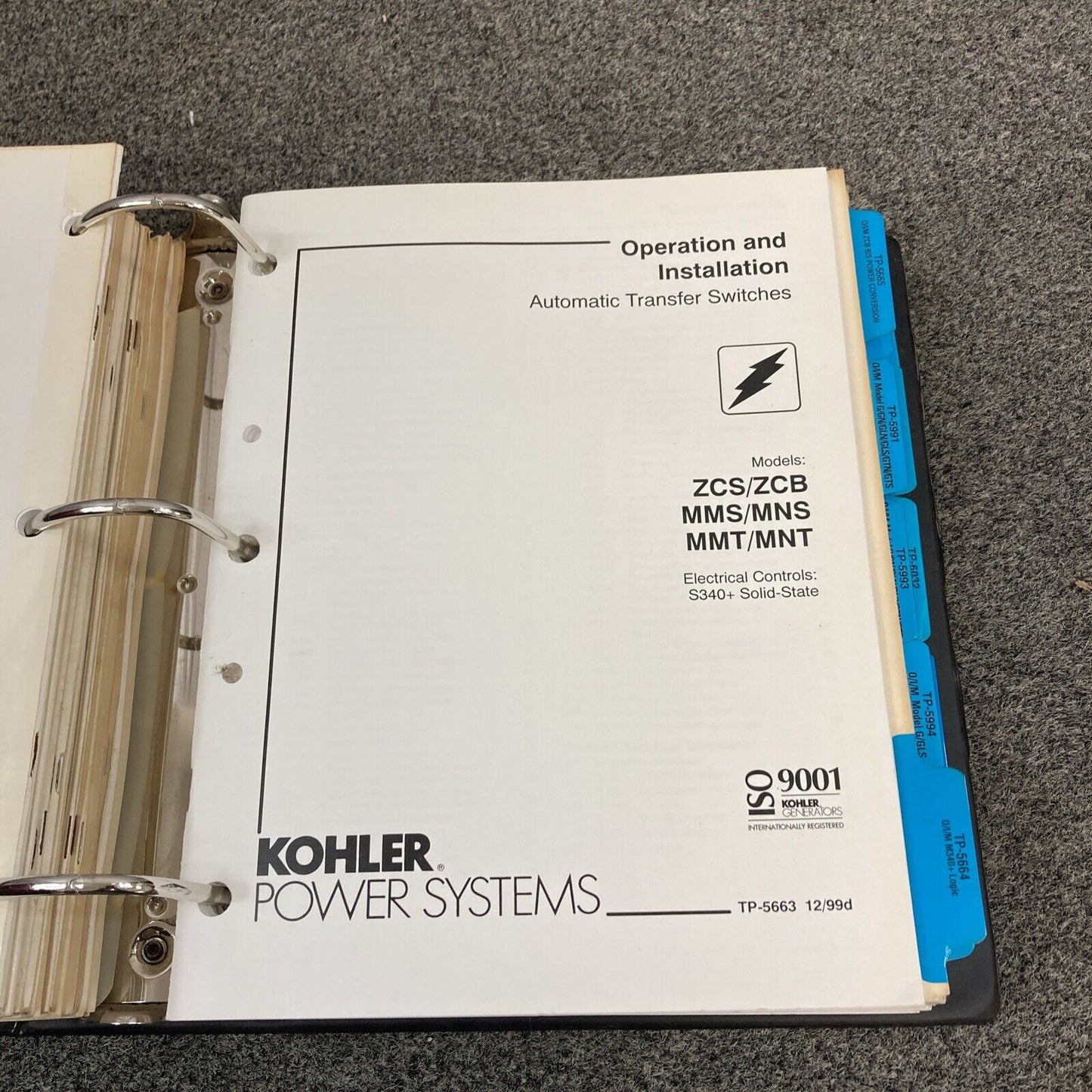 QTY 28 GENUINE KOHLER OPER/INSTALL/SERVICE MANUALS FOR TRANSFER SWITCHES