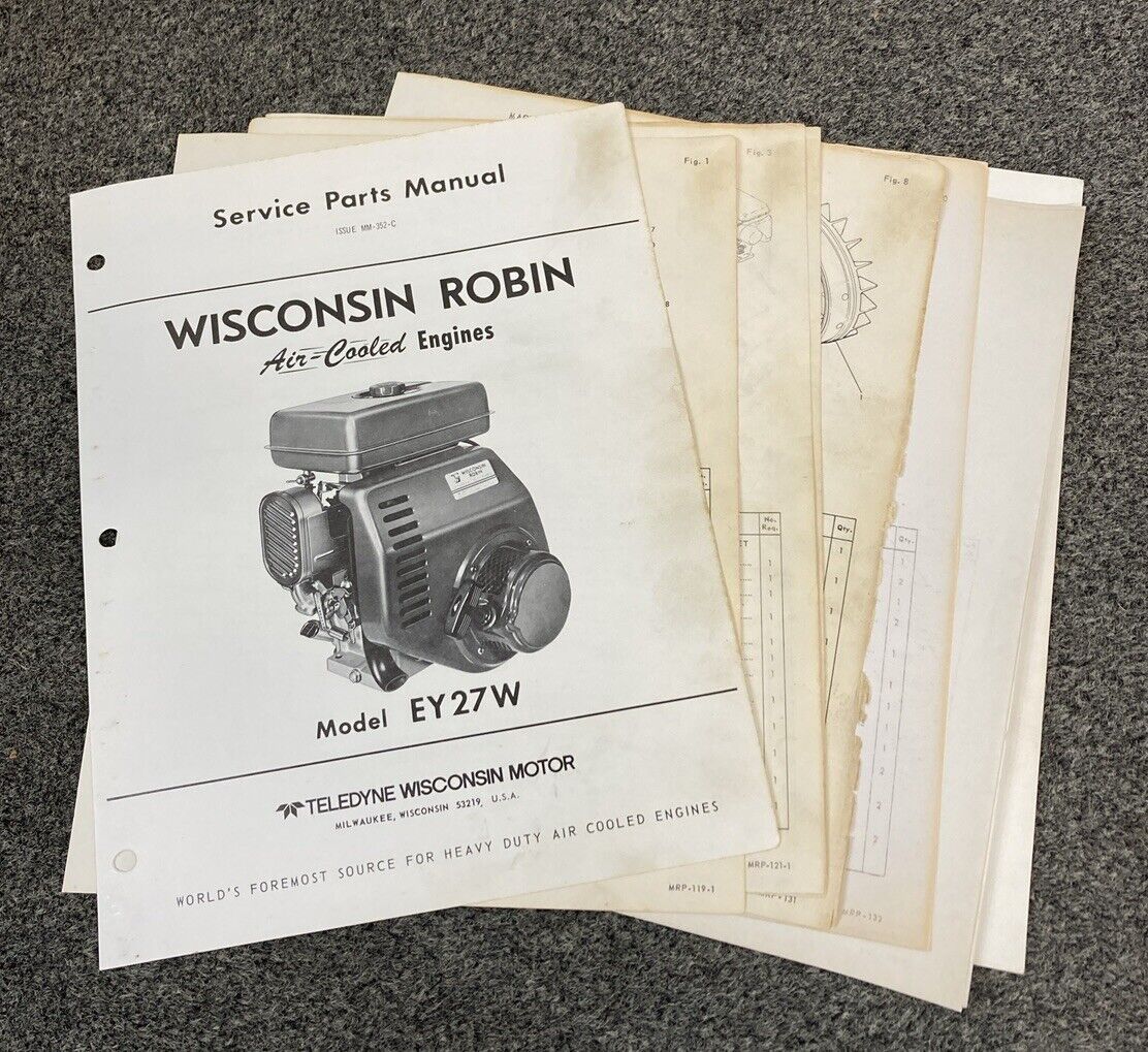 TELEDYNE WISCONSIN ROBIN EY27W LOOSE-LEAF SERVICE PARTS MANUAL