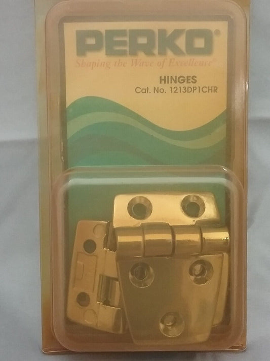 QTY2 NEW PERKO 1213DP1CHR SHORTSIDE HINGES 1-1/2"X2-1/2" SHORT SIDE WIDTH 3/4"