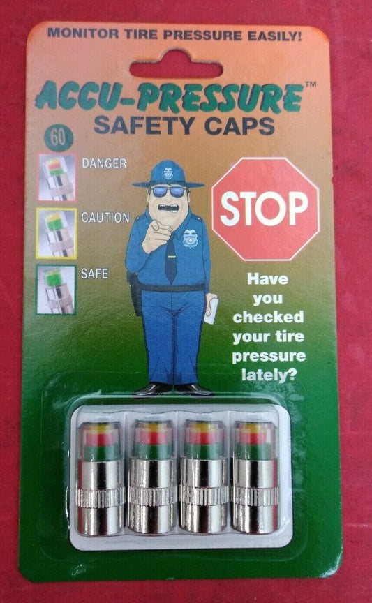 NEW Accu-Pressure Safety Tire Caps, Set of 4 (60 psi) / 9314800060