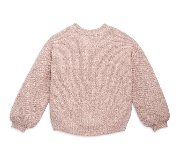 NEW GENUINE HARLEY DAVIDSON 96424-23VW WOMEN'S SMALL PINK CRAFTSMANSHIP SWEATER