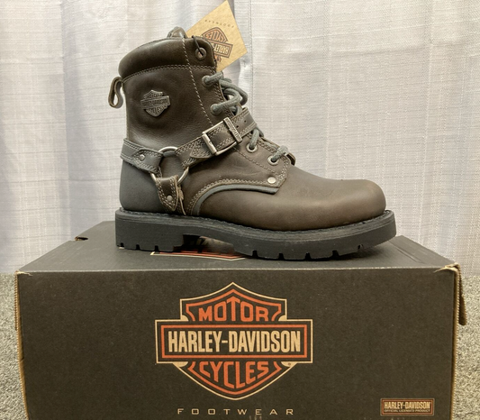 NEW GENUINE HARLEY DAVIDSON D87246 SIZE 7.5 WOMEN'S BECKY FLASH 6" GREY BOOTS