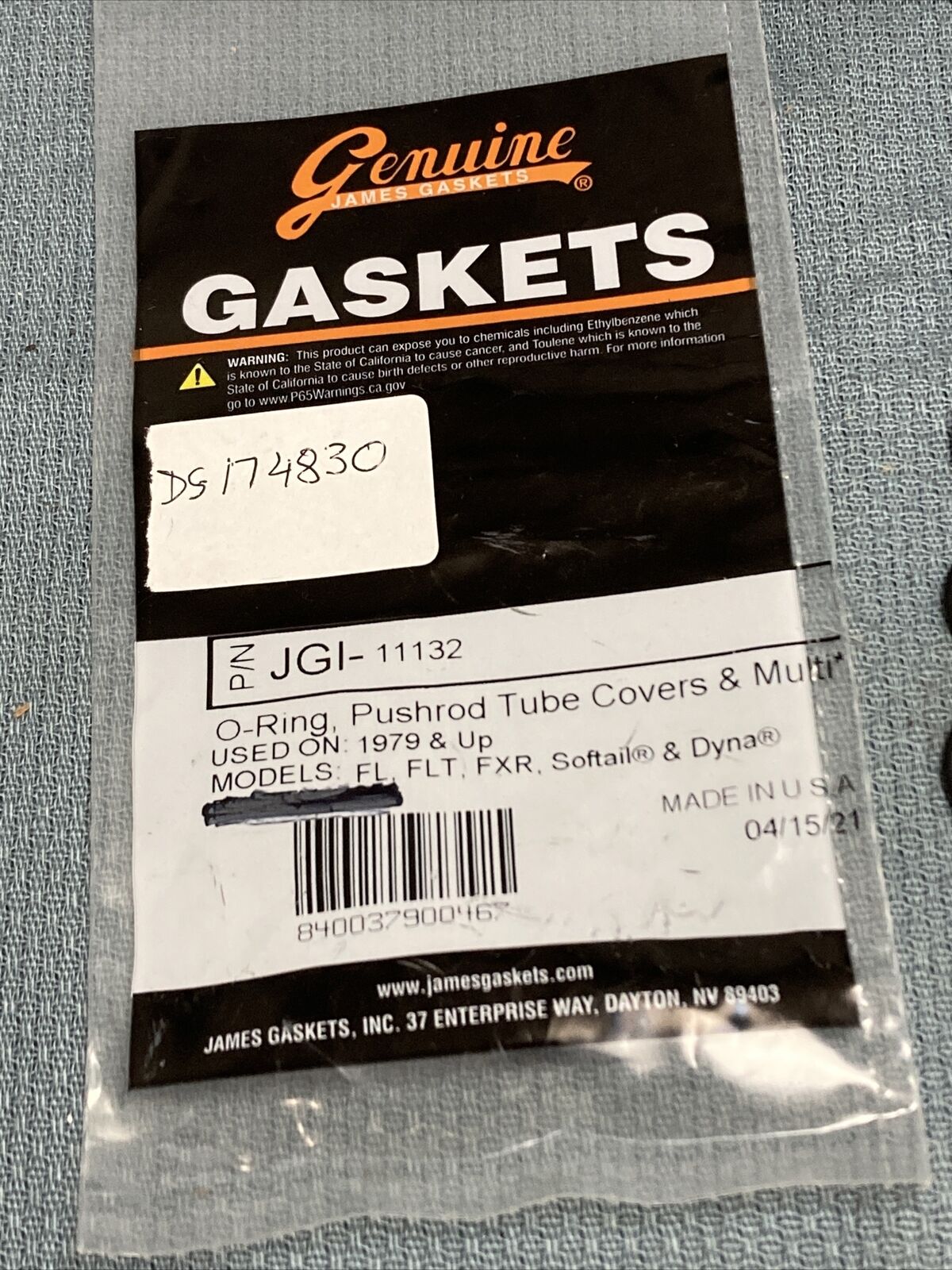 QTY 21 NEW GENUINE JAMES GASKETS JGI-11132 O-RING, PUSHROD TUBE COVERS