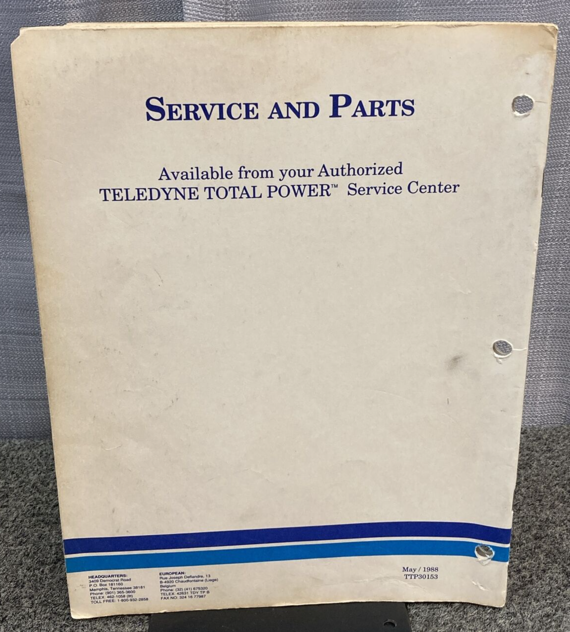 TELEDYNE TOTAL POWER WISCONSIN ROBIN W1-450V  ILLUS. PARTS CATALOG