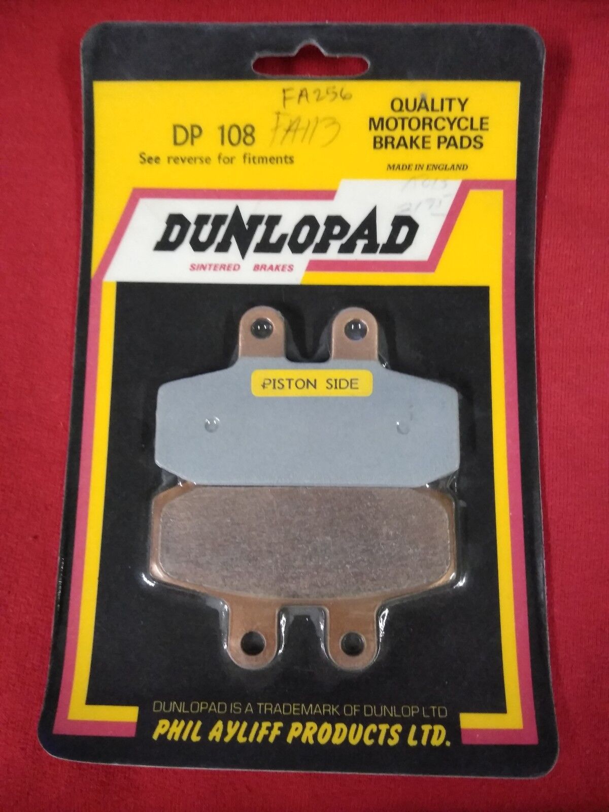 NEW Dunlopad Sintered Motorcycle Brake Pads  DP 108