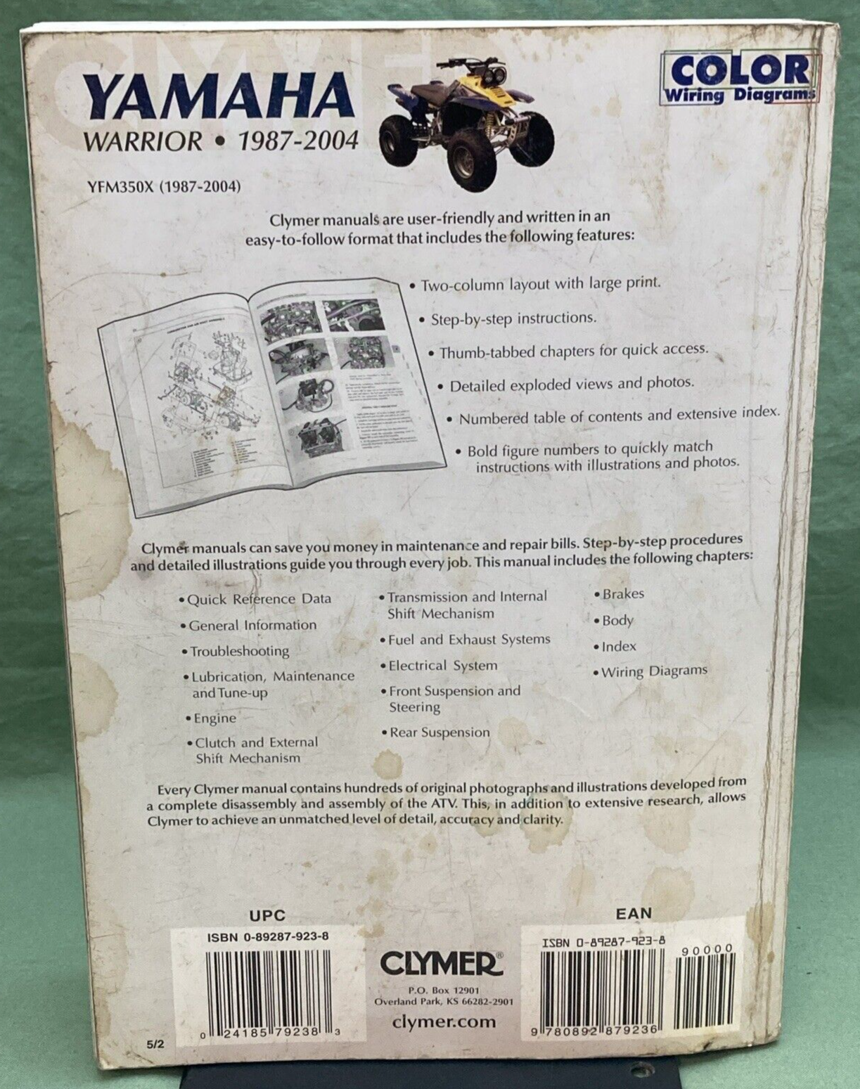 GENUINE CLYMER M487-5 YAMAHA WARRIOR 87-04 SERVICE MANUAL