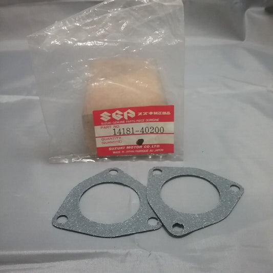 QTY 2 NEW GENUINE SUZUKI 14181-40200 GASKET, EXHAUST FLANGE 1979-1986