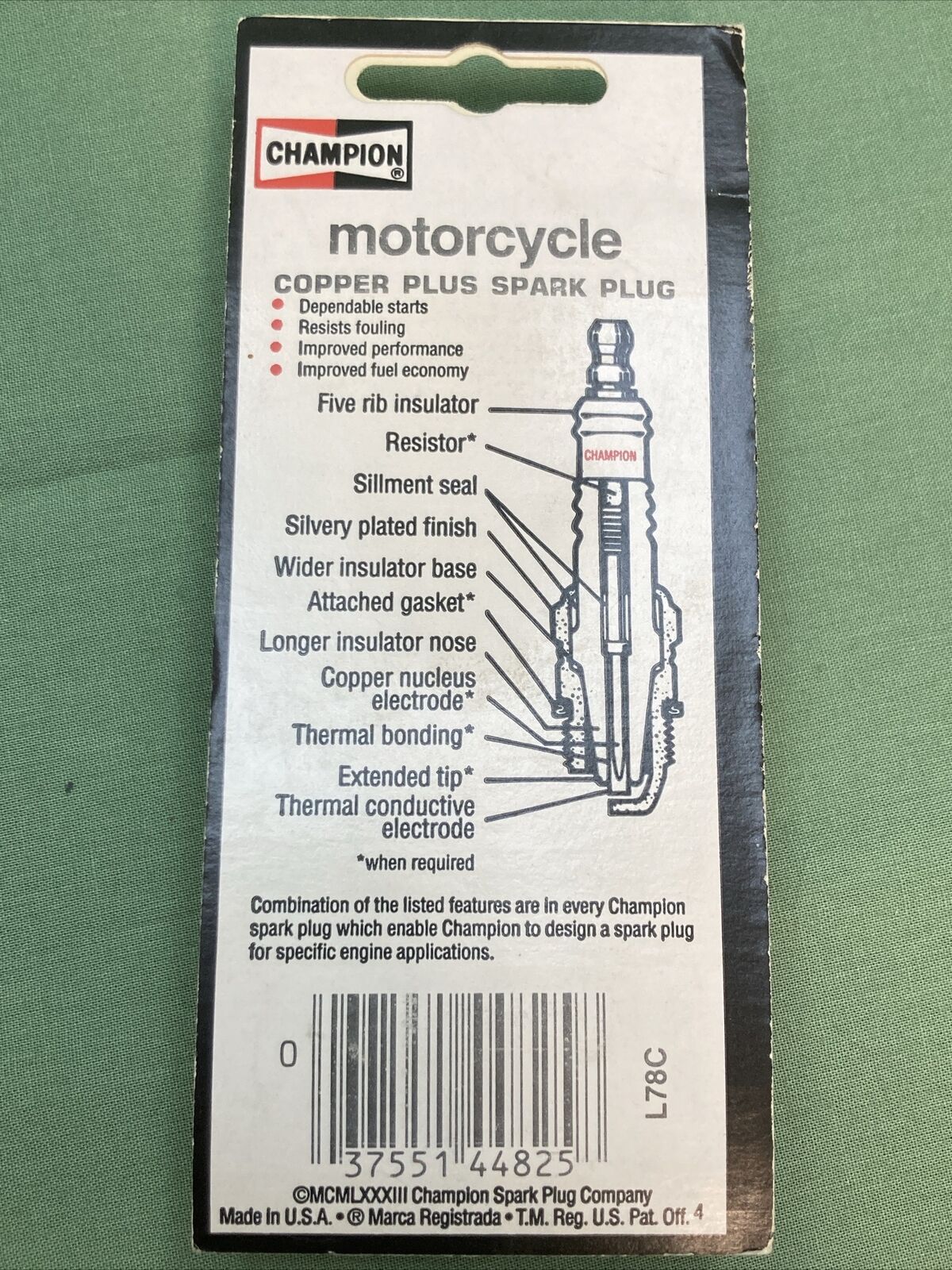 QTY 3 NEW Champion Copper Plus L78C 807 Spark Plug Motorcycle Snowmobile