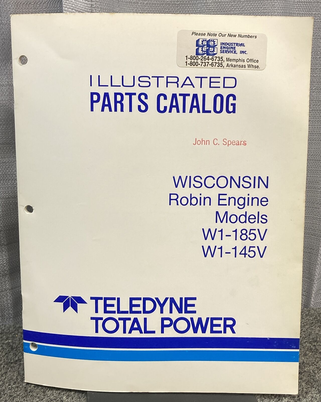 TELEDYNE TOTAL POWER WISCONSIN ROBIN W1-185V & W1-145V ILLUS. PARTS CATALOG