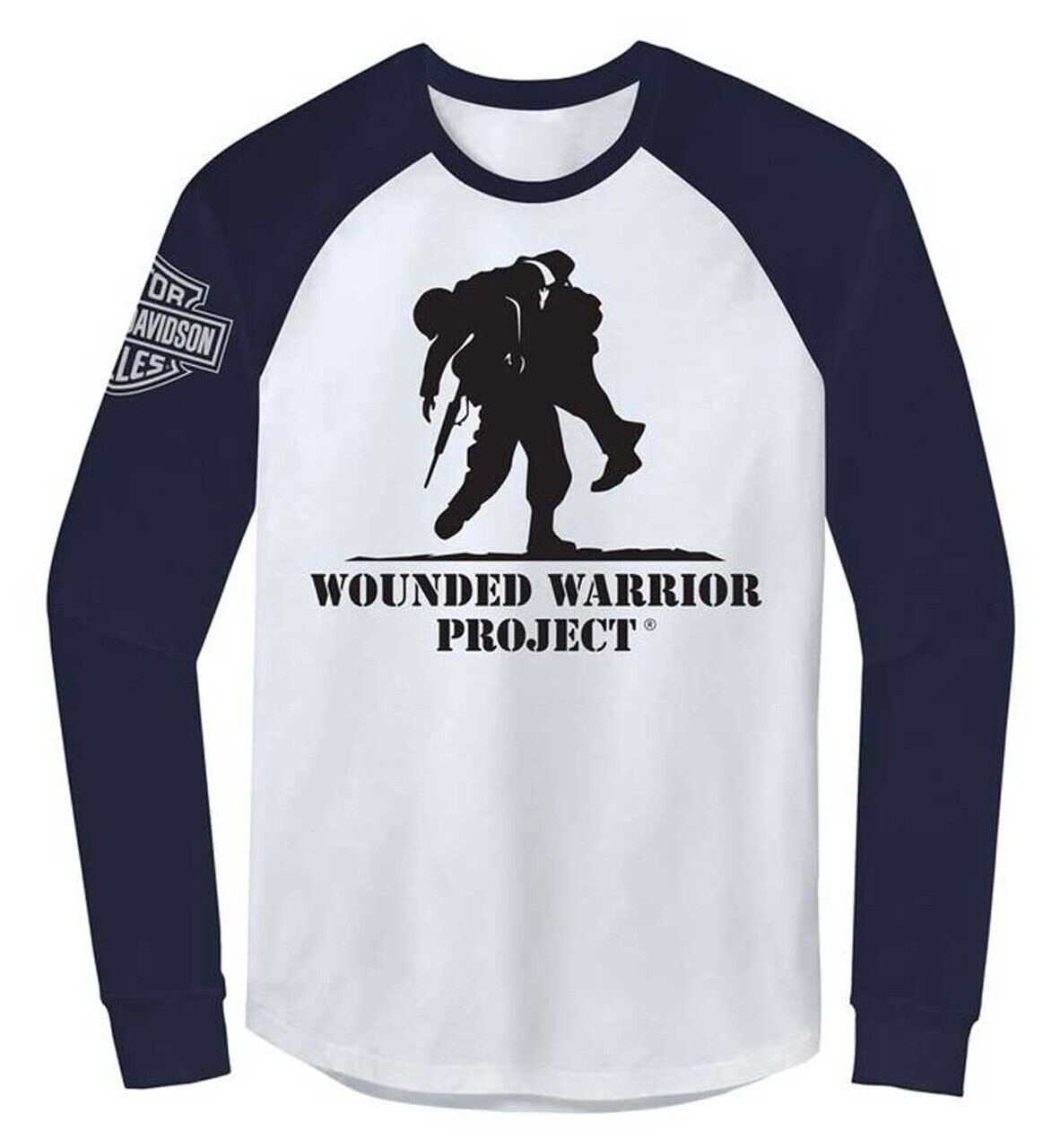NEW HARLEY DAVIDSON 96359-22VM Men's Wounded Warrior Project L/S Raglan Tee 3XL