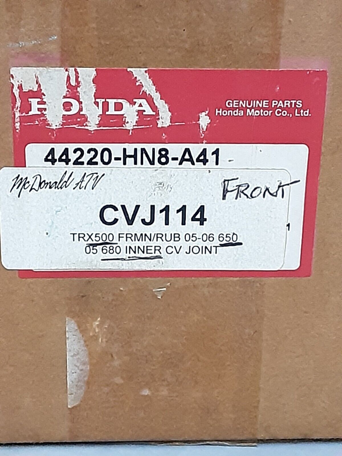NEW GENUINE HONDA 44220-HN8-A41 JOINT, INBOARD FOURTRAX FOREMAN TRX500 TRX650