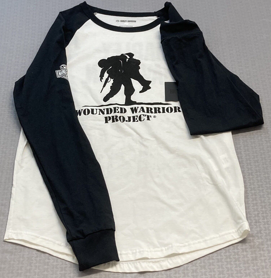 NEW GENUINE HARLEY DAVIDSON 96358-22VM MEN'S SMALL TEE KNIT WWP WHITE/BLACK
