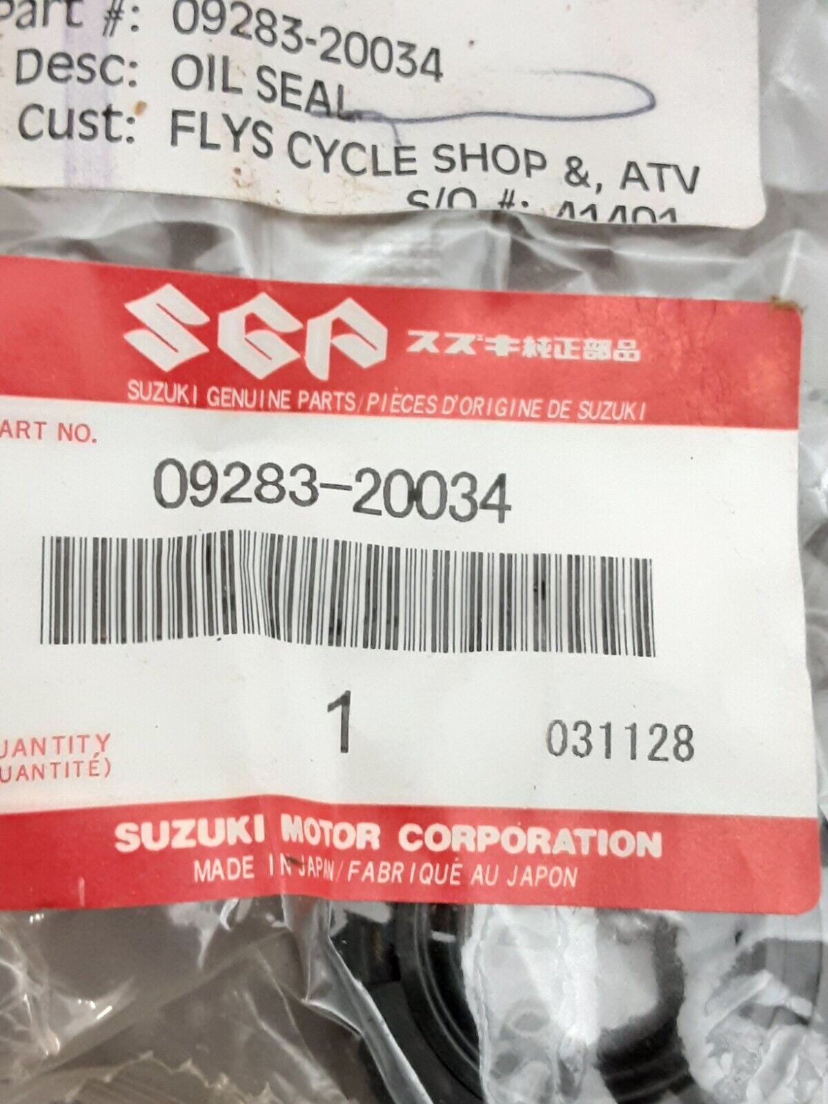 NEW GENUINE SUZUKI 09283-20034 OIL SEAL, LH A100 AS100 AC100 AS50 AC50 F50 T125