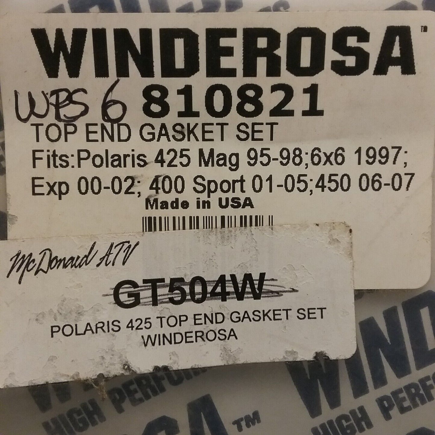 NEW WINDEROSA 810821 TOP END GASKET KIT POLARIS MAGNUM, SPORTMAN, EXPEDITION