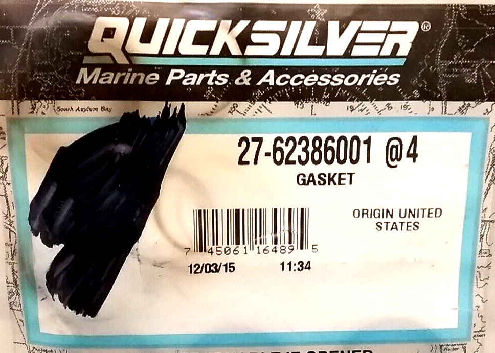 QTY4 NEW QUICKSILVER 27-62386001 THERMOSTAT GASKET MARINER OUTBOARD 20-25HP