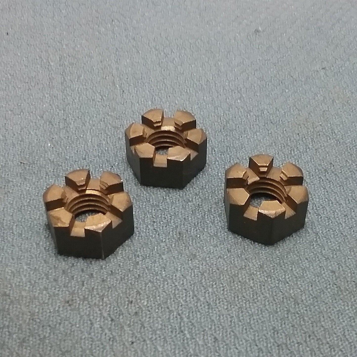 QTY. 3 BRASS CASTLE NUTS 3/4"