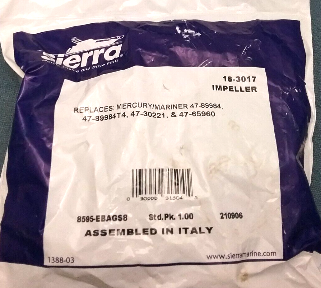 NEW SIERRA 18-3017 IMPELLER MERCURY OUTBOARD 75 80 90 115 175HP